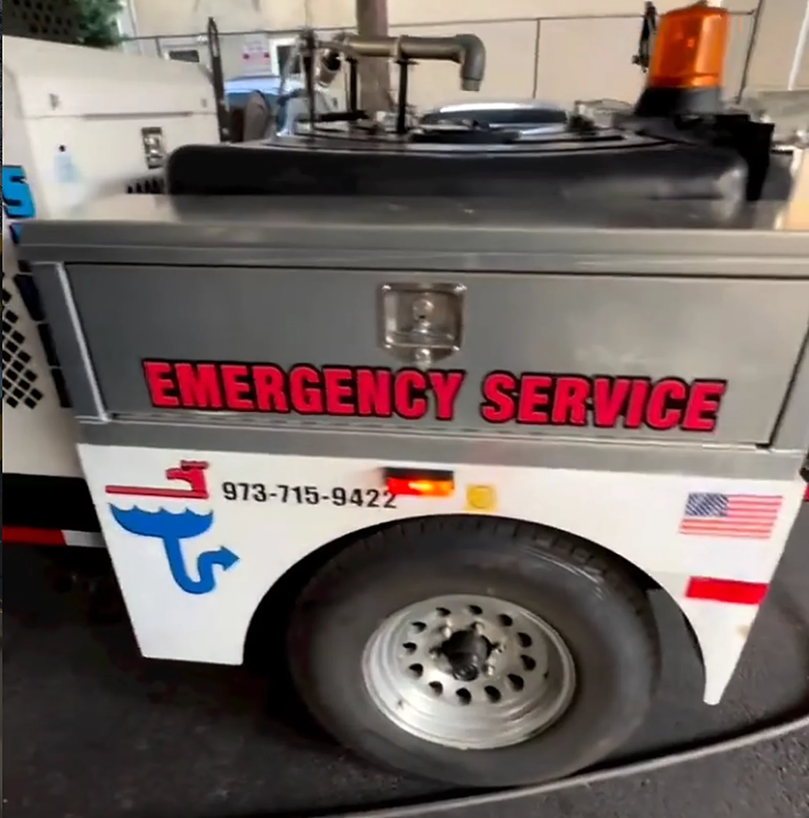 Sabra hydro-jetting trailer for emergency sewer service