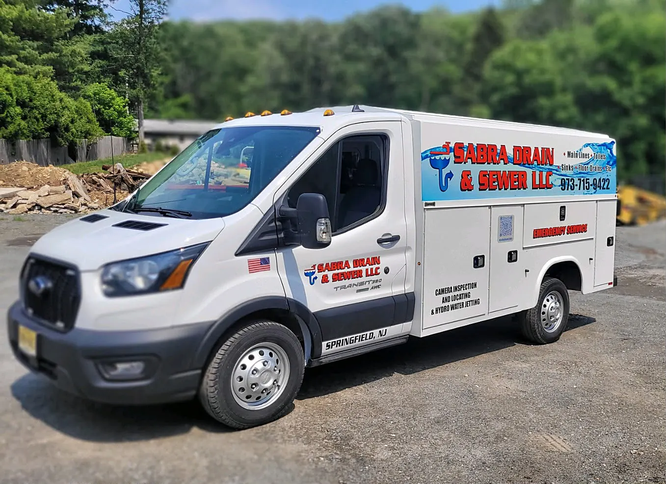 Sabra Drain & Sewer service truck in Springfield, NJ